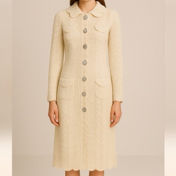 Tracy Reese Jackets & Blazers - 🤍 Tracy Reese for Anthropologie Crocheted Midi Coat Dress – Coastal Grandma 🤍